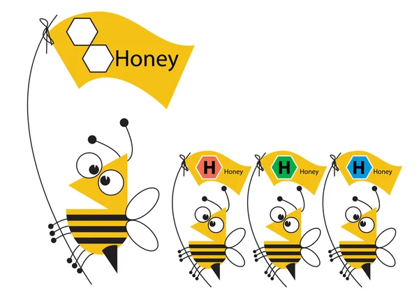 Bee's honing — Stockvector