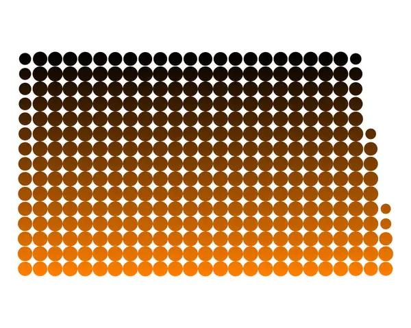 O mapa de Dakota do Norte — Vetor de Stock