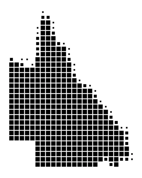 O mapa de Queensland — Vetor de Stock