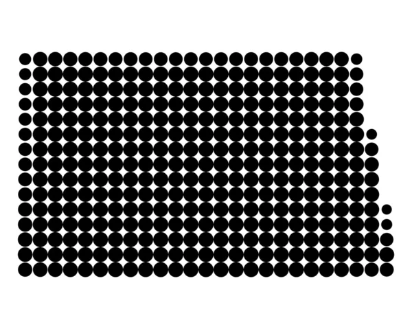 Mapa Północnej Dakoty — Wektor stockowy
