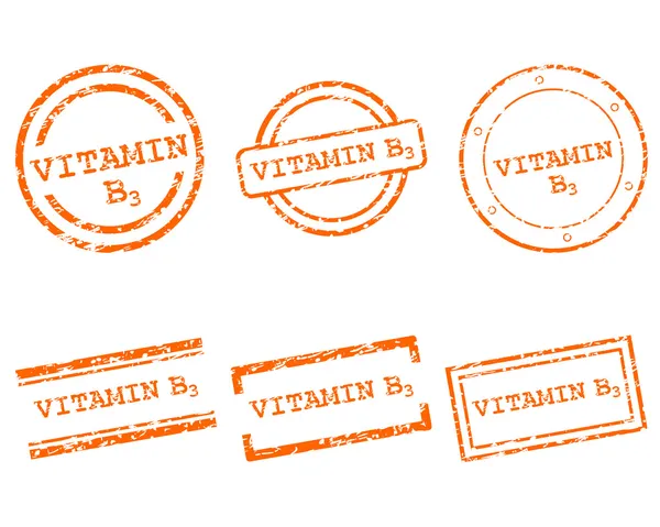 Vitamine b3 stempels — Stockvector