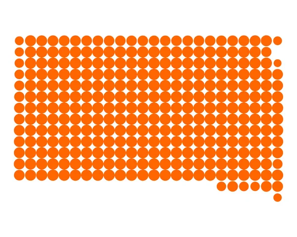 O mapa de South Dakota — Vetor de Stock