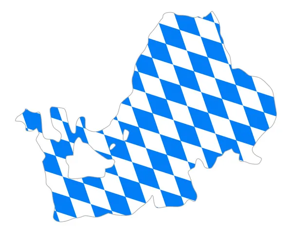 Βαυαρική σημαία και Χάρτης της λίμνης chiemsee — Διανυσματικό Αρχείο