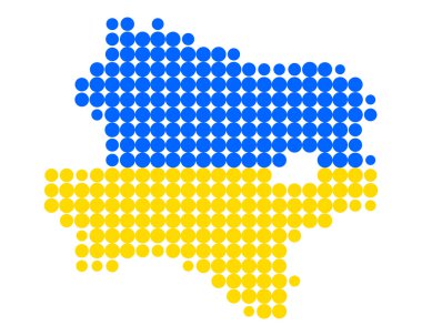 harita ve aşağı Avusturya bayrağı