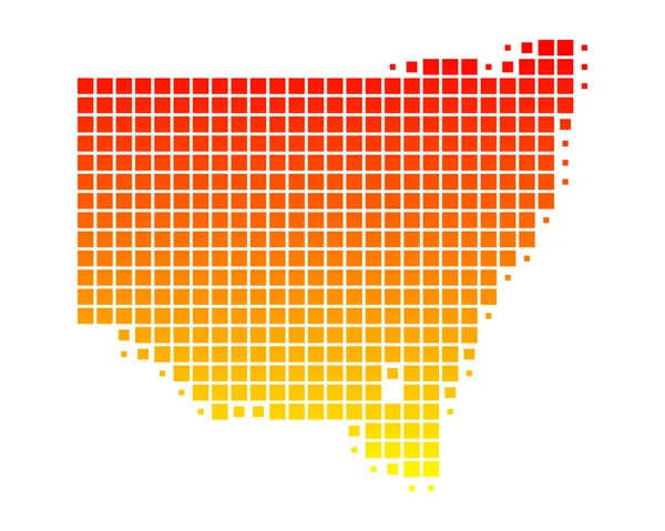Új-Dél-Wales térképe — Stock Vector
