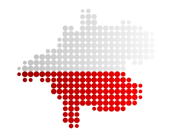 Karta och flagga övre Österrike — Stock vektor