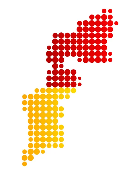Mappa e bandiera di Burgenland — Vettoriale Stock