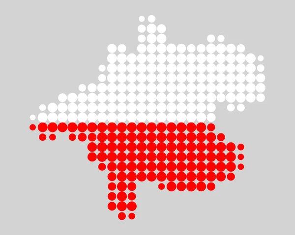 Mapa i flaga Górnej Austrii — Wektor stockowy