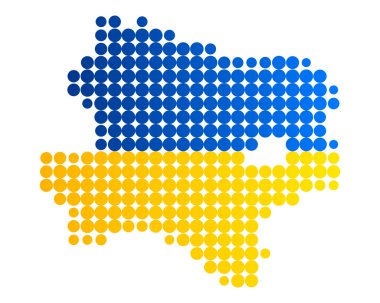 harita ve aşağı Avusturya bayrağı