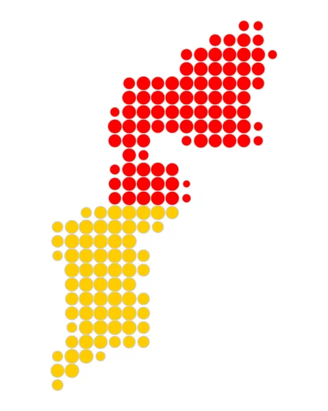 Karte und Fahne des Burgenlandes — Stockvektor