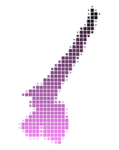 Mapa Gardského jezera — Stockový vektor