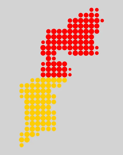 地図とブルゲンラント州の旗 — ストックベクタ