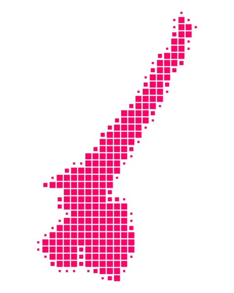 Mapa Gardského jezera — Stockový vektor