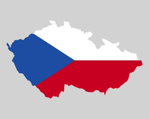Karte und Flagge der Tschechischen Republik — Stockvektor
