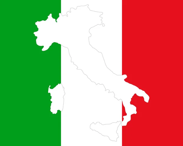 Mapa e Bandeira da Itália — Vetor de Stock