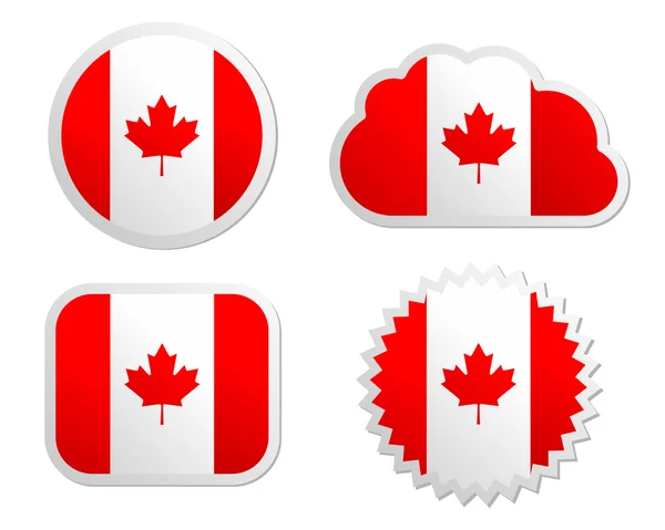 Canada flag labels — Stock Vector