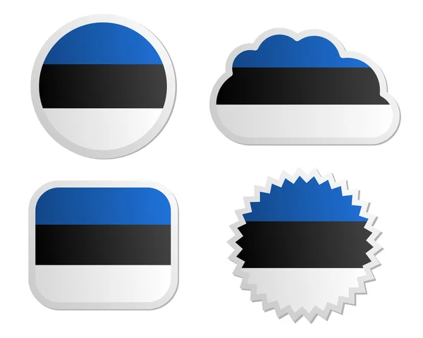 Etikett der estnischen Flagge — Stockvektor