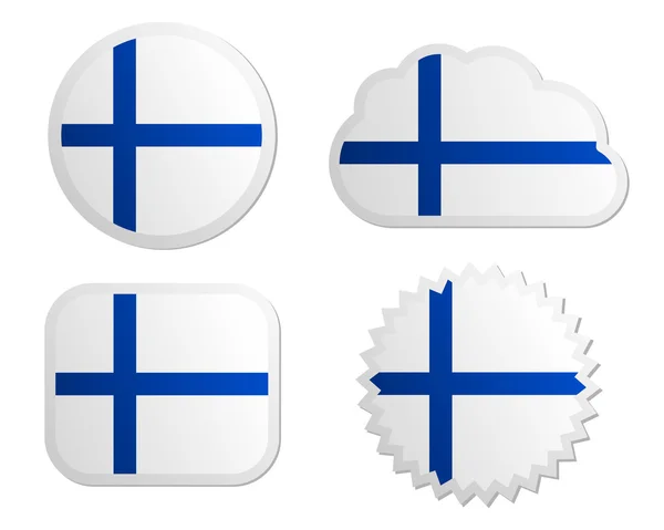 Finland flag labels — Stock Vector