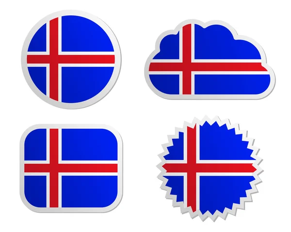 Étiquettes drapeau Islande — Image vectorielle