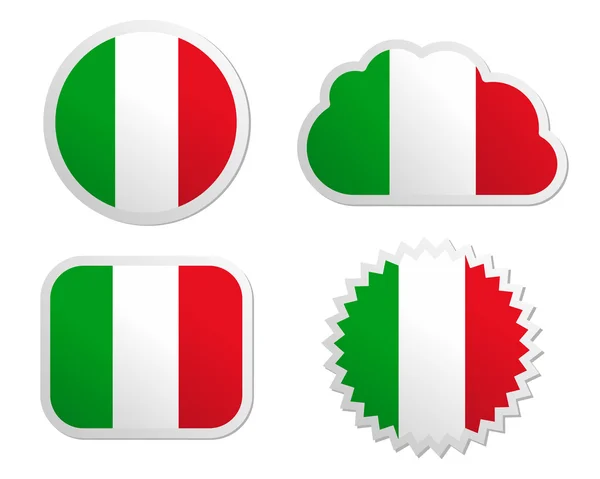 İtalya bayrağı etiketleri — Stok Vektör