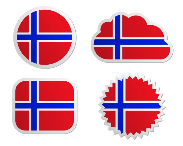 Étiquettes drapeau Norvège — Image vectorielle