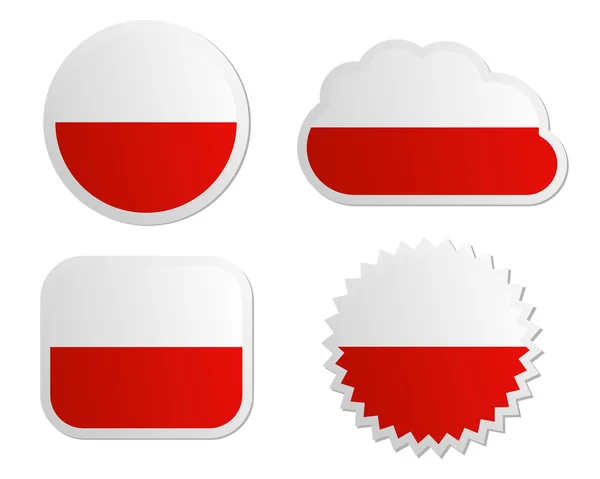 Polonia etiquetas de bandera — Vector de stock