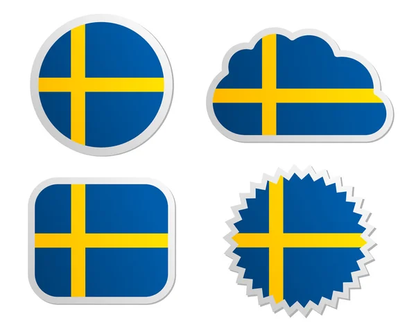 Sweden flag labels — Stock Vector