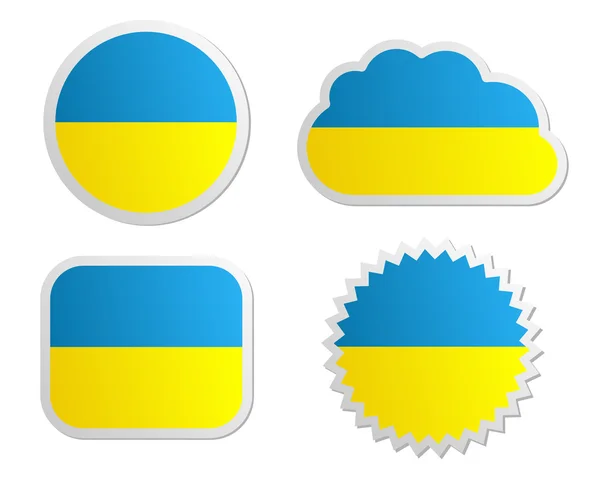 Étiquettes drapeau Ukraine — Image vectorielle