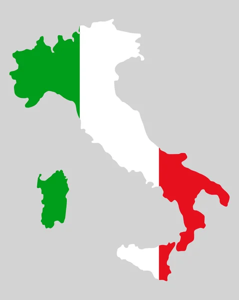 İtalya Haritası ve Bayrağı — Stok Vektör