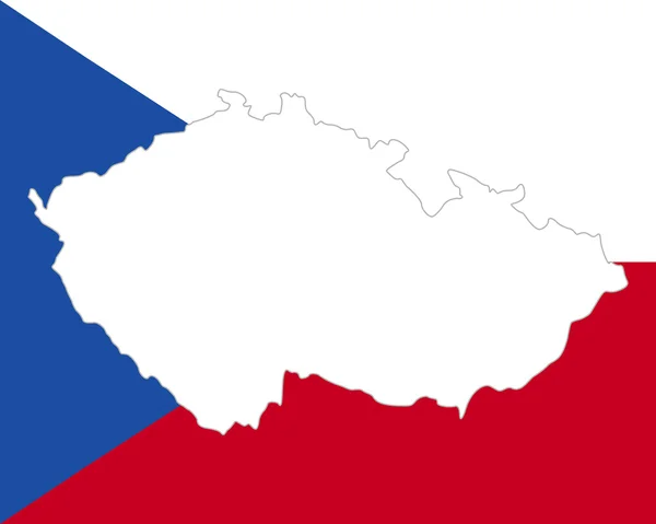 Mappa e bandiera di Repubblica Ceca — Vettoriale Stock