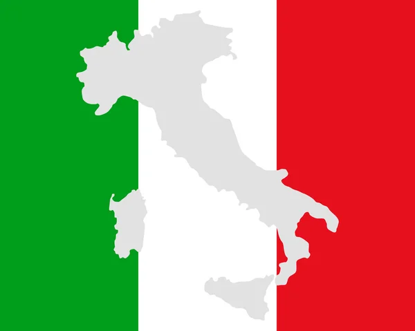 Kaart en vlag van Italië — Stockvector