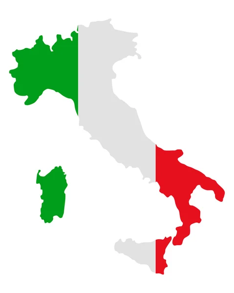 Mappa e Bandiera d'Italia — Vettoriale Stock