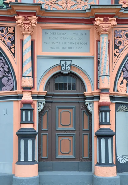 Portal de Cranach casa em Weimar — Fotografia de Stock