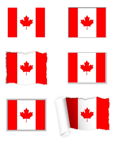 Kanada bayrağı ayarlanmış — Stok Vektör