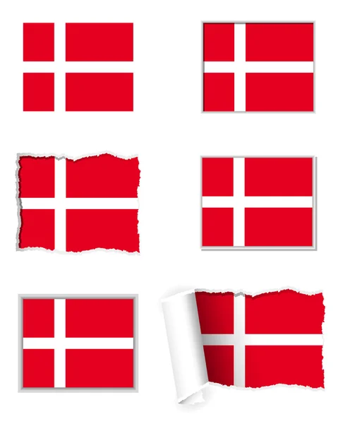 Ensemble drapeau Danemark — Image vectorielle