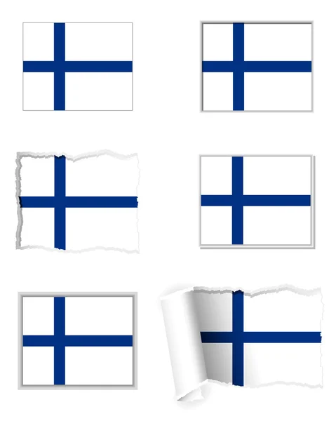 Jeu de drapeaux Finlande — Image vectorielle