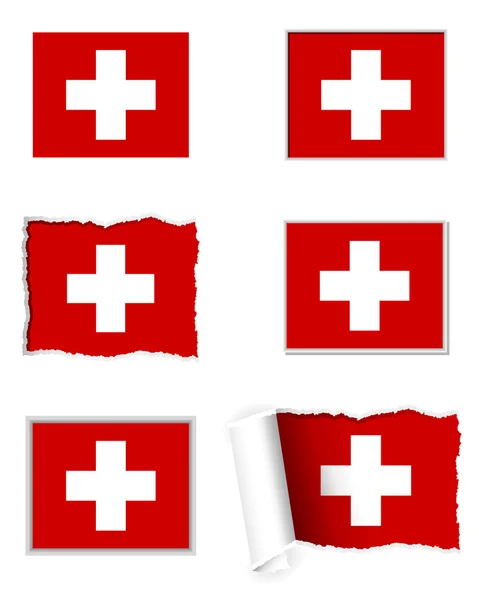 Switzerland flag set — Stock Vector