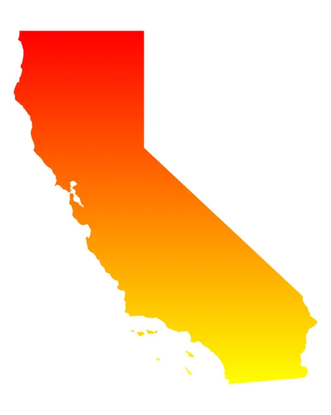 Karta över Kalifornien — Stock vektor