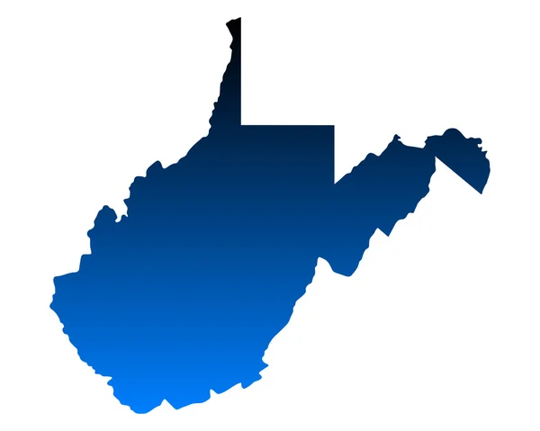 Kaart van West Virginia — Stockvector
