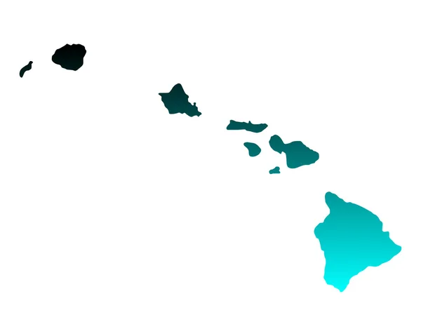 O mapa de Hawaii — Vetor de Stock