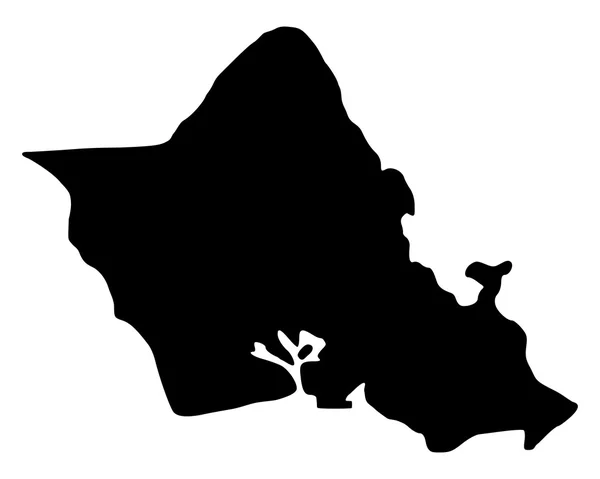 Oahu térképén — Stock Vector