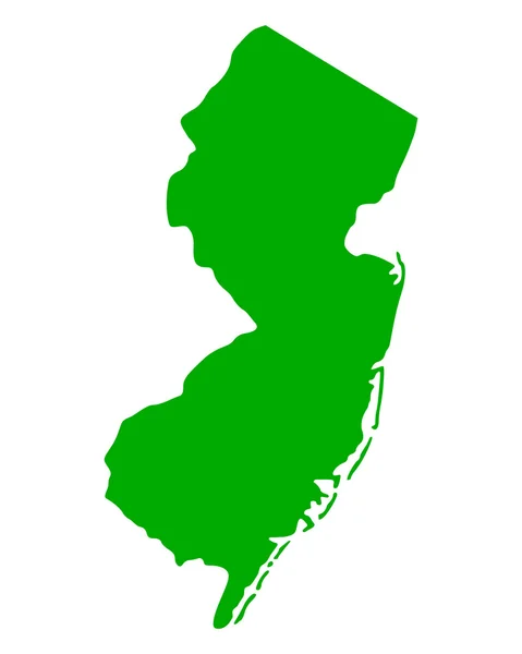 O mapa de New Jersey — Vetor de Stock