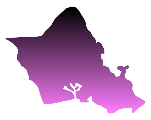 オアフ島の地図 — ストックベクタ