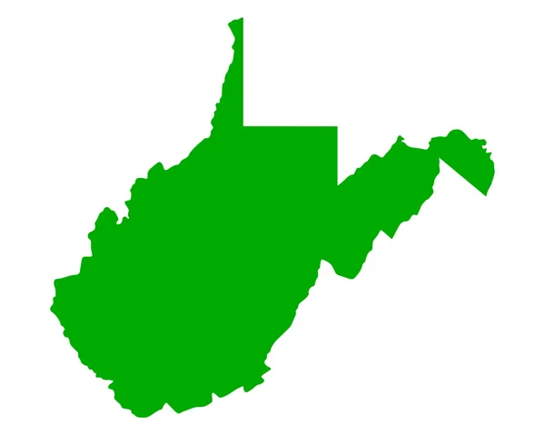 O mapa de West Virginia — Vetor de Stock