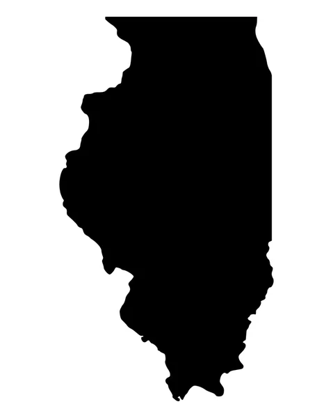 El mapa de Illinois — Vector de stock