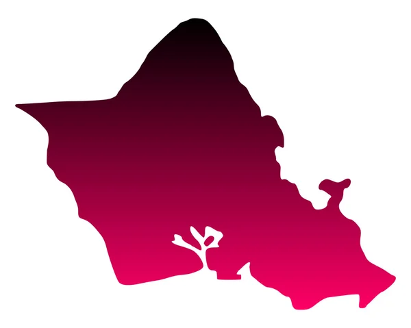 オアフ島の地図 — ストックベクタ