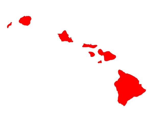 La mappa di Hawaii — Vettoriale Stock