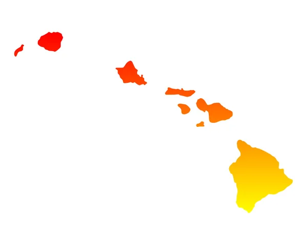 Hawaii Térkép — Stock Vector