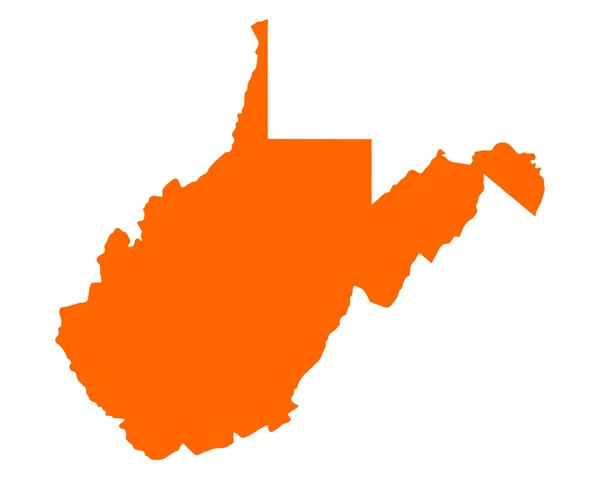 La mappa di West Virginia — Vettoriale Stock