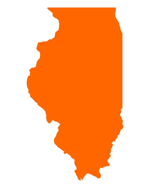 Illinois Haritası — Stok Vektör